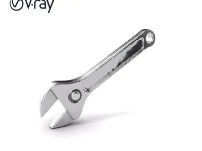 Adjustable Metallic Textured Wrench 3D model pack Low-poly 3D model