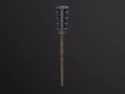 Wood Mace 3D Model Low-poly 3D model