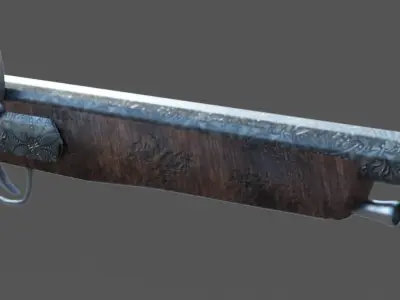 Medieval gun 3d model Low-poly 3D model