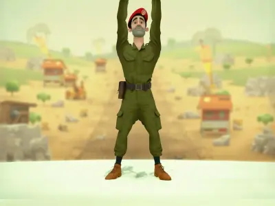 Red Beret Soldier model pack Low-poly 3D model