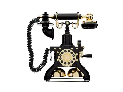 Vintage Luxury Telephone  Black and Gold Classic Desk Phone 3D model