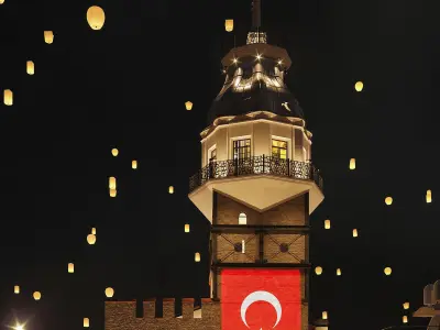 Exterior The Maidens Tower in Istanbul 3D model