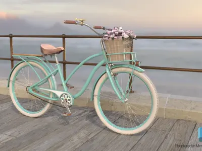 Womens Beach Cruiser Bicycle 3D model