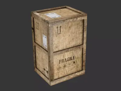 wooden crate PBR 4K Low-poly 3D model shop