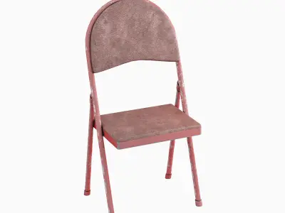 Folding Chair Set Low-poly 3D model