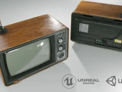 Old Tv  Low-poly 3D model