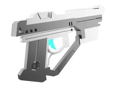 3d space gun from astronomy collection low poly icon 3D model