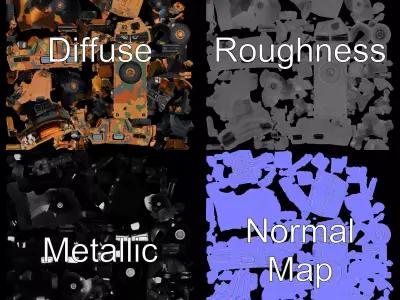 Desert Camo Armored Vehicle model pack Low-poly 3D model