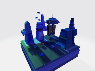 Not human world  Free low-poly 3D model