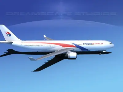 Airbus A330-300 Malaysia Airlines 3D model