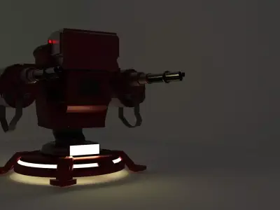 Auto-Turret robot 3D model
