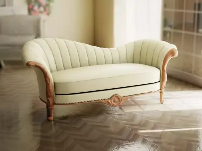 Furniture Sofa Chaise Lounge Low-poly 3D model