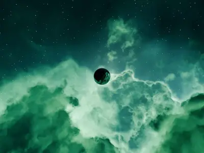 The Jade Singularity Nebula HDRI 16k seamless 3D model