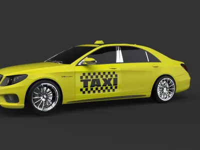 BENZ TAXI Free 3D model