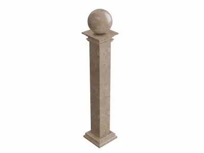 Marble column Low-poly 3D model