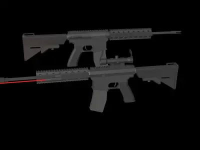 LOWPOLY - ASSAULT RIFLES VOL1 Low-poly 3D model