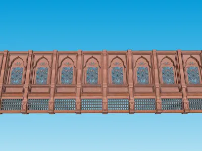 indian jodhpuri stone jharokha window 3D model buy
