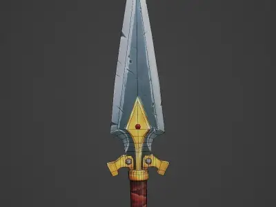 Dagger sword Low-poly 3D model 3
