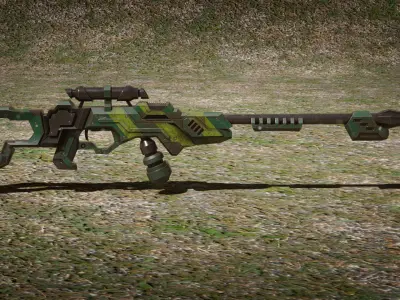 Assault rifle - two color versions Free low-poly 3D model