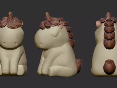 Unicorn head of horse 3D model
