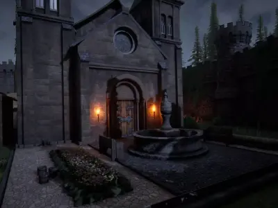 Sighiskor Village - Church Modular Props Low-poly 3D model