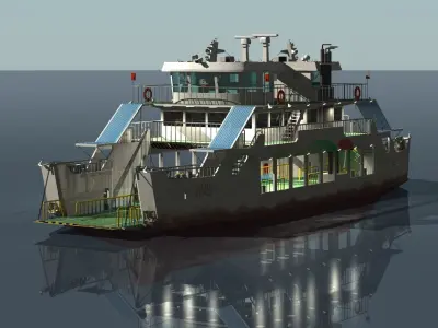 Remote island Car Ferry 3D model