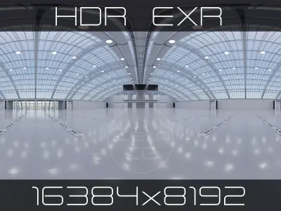 HDRI - Exhibition Hall Interior 3 - 16384x8192 Texture