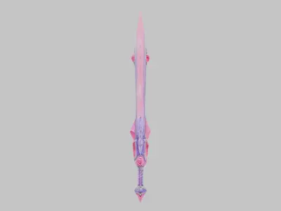 Heartblade Fantasy Sword Low-poly 3D model