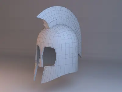 Spartan helmet low poly Low-poly 3D model