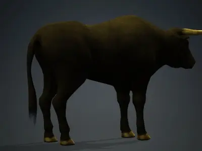 Animated Bull Low-poly 3D model