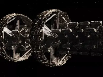 Cargo Space Station Low-poly 3D model