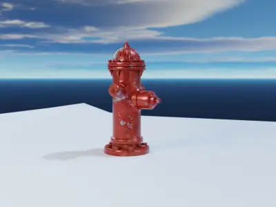 Realistic and Detailed 3D Fire Hydrant Model for Games and VR 3D model
