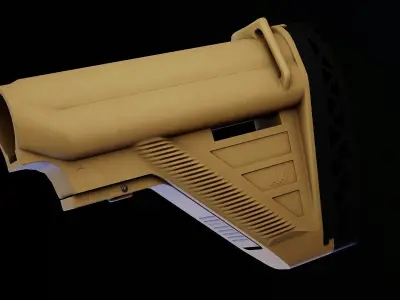 HK416 Factory German E2 Rear Stock Low-poly 3D model