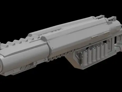Mecha hard surface shotgun 3D model