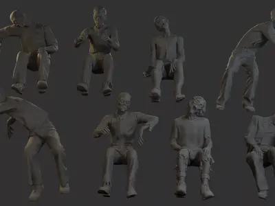 Casual Male Zombie CZ5 Pack1 3D print model