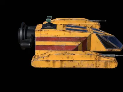 Old Spaceship Low-poly 3D model