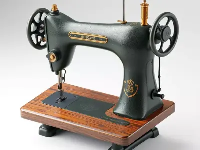 Vintage Sewing Machine 3D Model Low-poly 3D model
