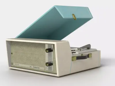 Vintage Philips Turntable Late 1960s 3D model