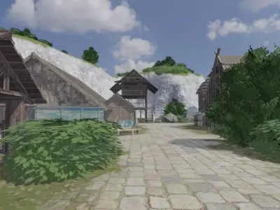 Coastal Village Layout 3D model buy