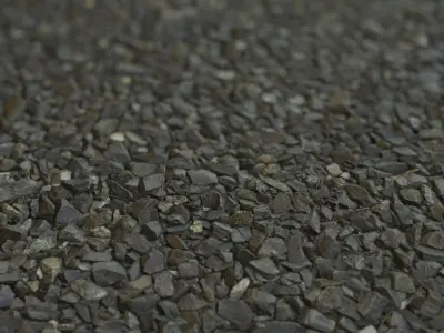 Dark Gravel RailWay Gravel Texture Low-poly 3D model