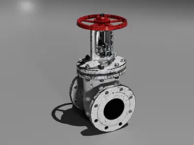 Steel valve Low-poly 3D model