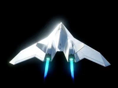 Sci-Fi Jet Ship Falcon XR Low-poly 3D model
