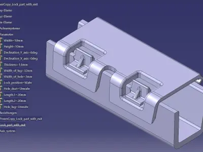 Parametric PowerCopy Parametric PowerCopy Lock part with exit  3D model