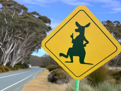 Kangaroo Crossing  Low Poly Road Sign Game Ready 3D Model Free low-poly 3D model