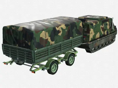 Tracked armored vehicle Low-poly 3D model purchase