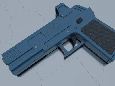 Concept Pistol Free low-poly 3D model