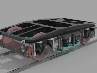Indian railway ICF Bogie with realistic texure 3D model