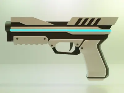 Sci-fi Pistol Low-poly 3D model