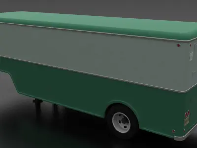 American 50s-60s style Furniture Van Trailer Low-poly 3D model