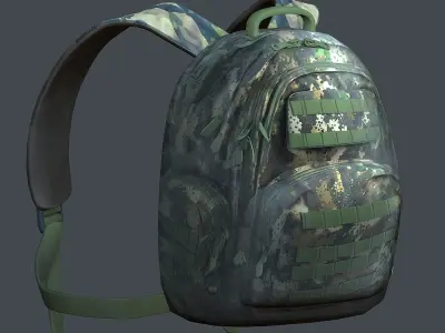 Backpack military combat Black baggage Low-poly  Low-poly 3D model buy